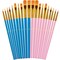 20 Pcs Paint Brushes Set, Paint Brushes for Acrylic Painting, Oil Watercolor Acrylic Paint Brush, Artist Paintbrushes for Body Face Rock Canvas, Kids Adult Drawing Arts Crafts Supplies, Blue+Pink